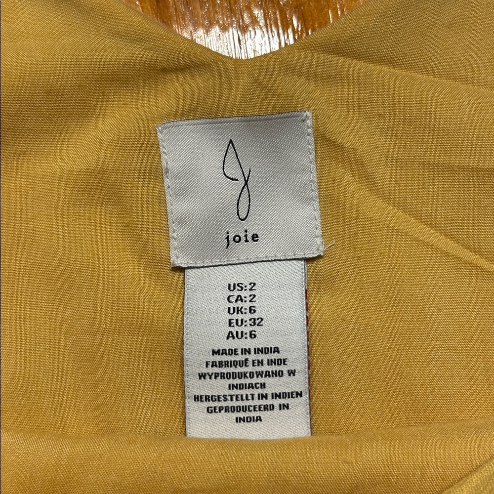 Joie Dress Yellow Embroidered Tiered Sleeveless Maxi Dress Boho Cottagecore - Picture 3 of 9
